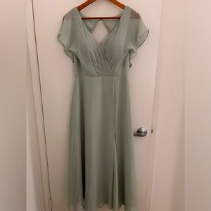 Azazie Gown in Dusty Sage